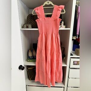 Hill House Ellie Coral Midi Dress